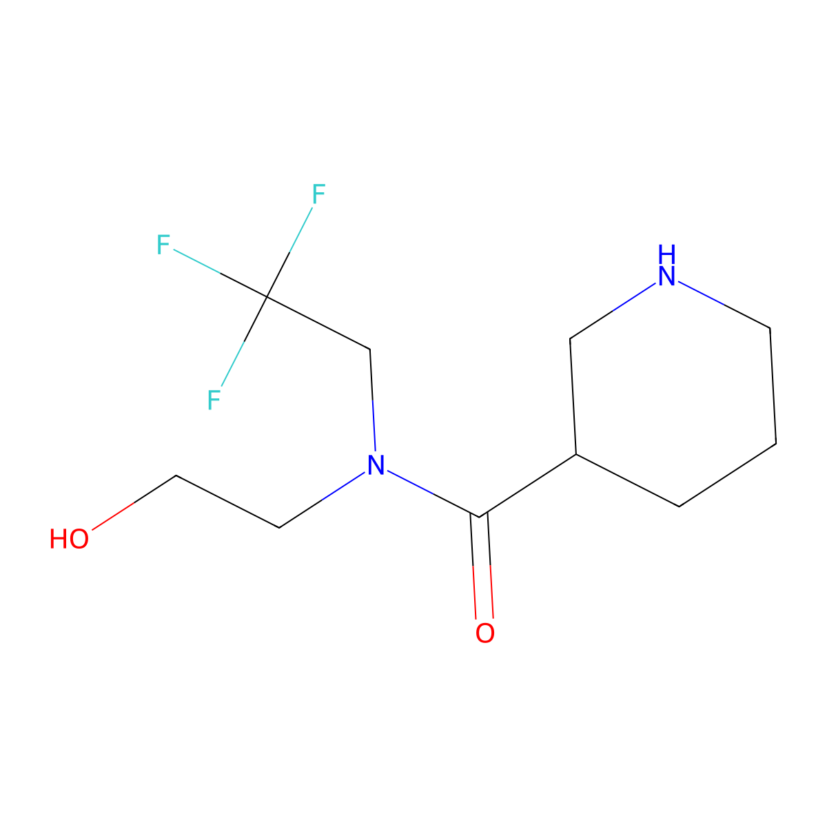 N-(2-hydroxyethyl)-N-(2,2,2-trifluoroethyl)piperidine-3-carboxamide molecular structure, CAS 1183230-63-8
