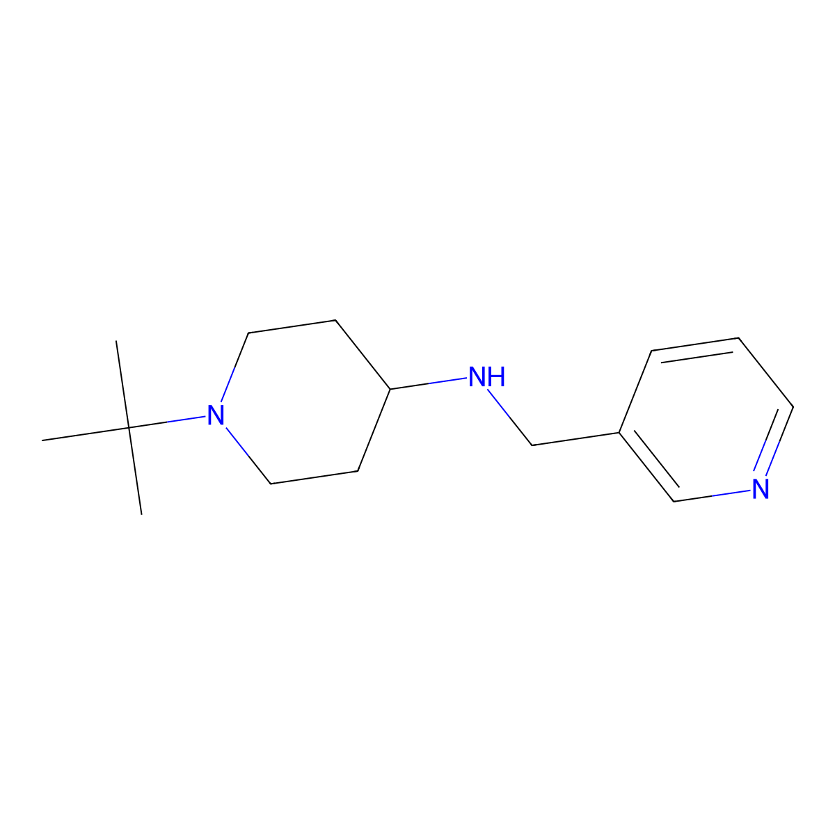 1-(Tert-butyl)-N-(pyridin-3-ylmethyl)piperidin-4-amine molecular structure, CAS 1183232-92-9