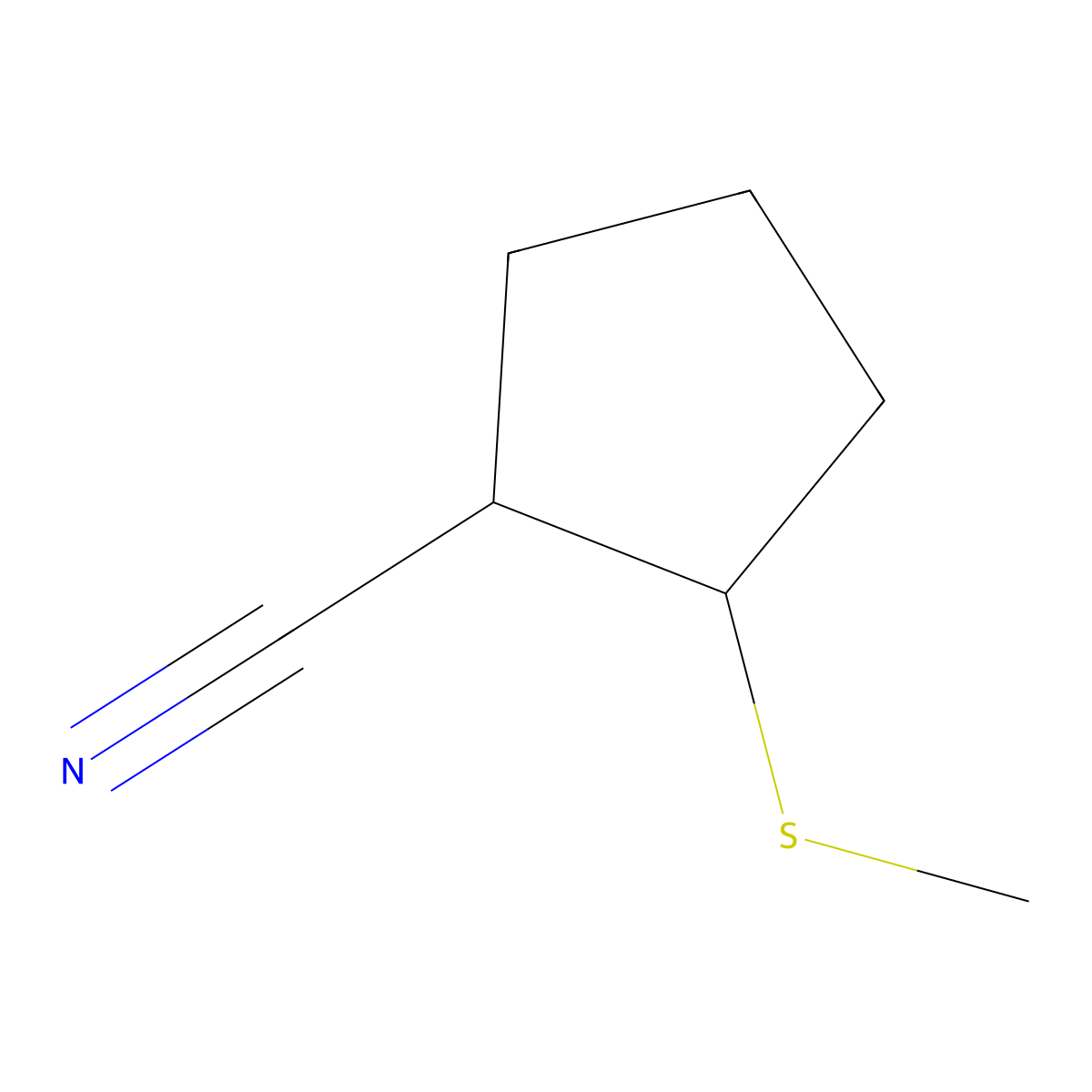 2-(Methylsulfanyl)cyclopentane-1-carbonitrile molecular structure, CAS 1183233-94-4