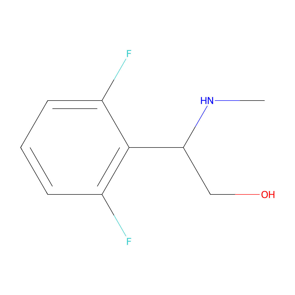 2-(2,6-Difluorophenyl)-2-(methylamino)ethanol molecular structure, CAS 1183234-08-3