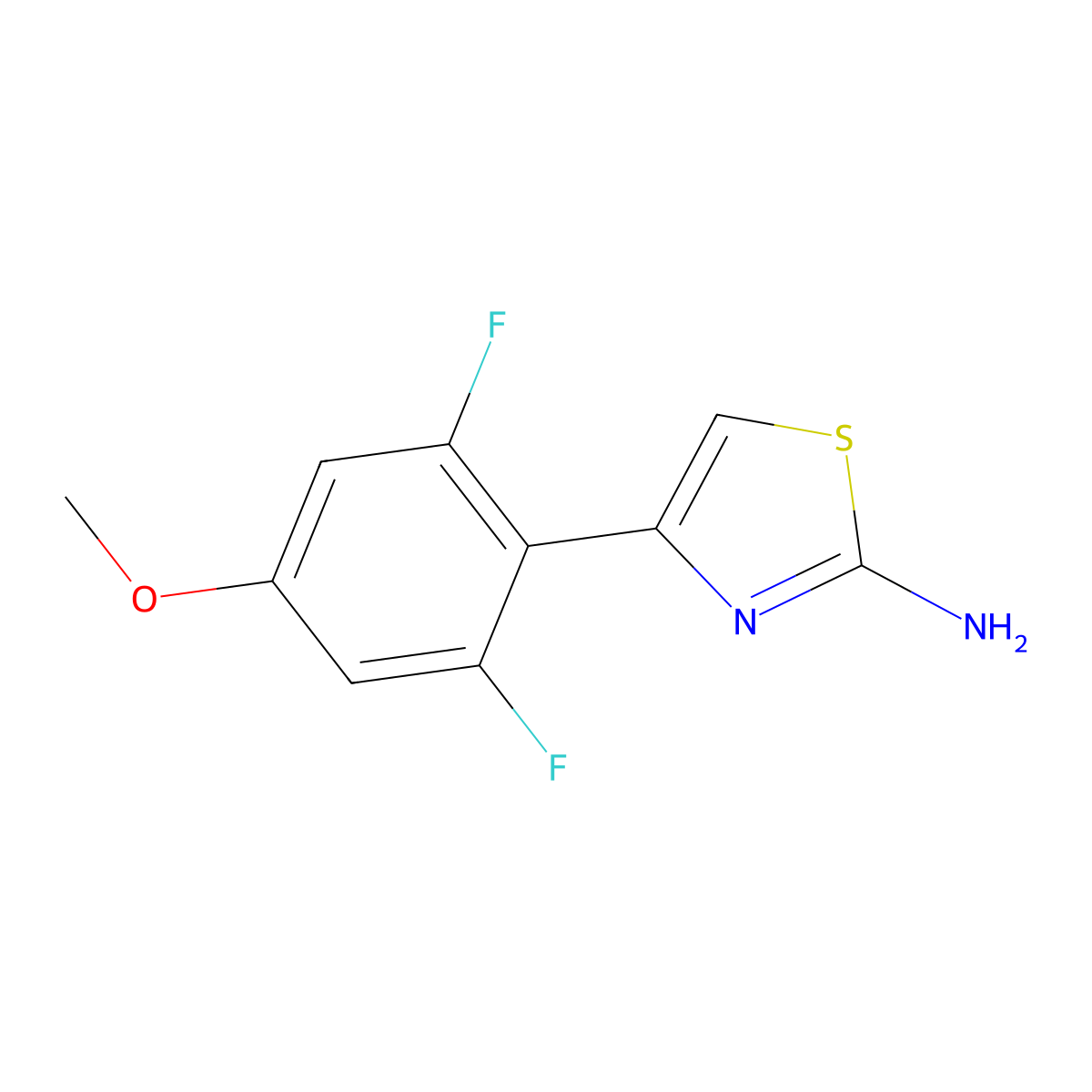 4-(2,6-Difluoro-4-methoxyphenyl)thiazol-2-amine molecular structure, CAS 1183239-44-2