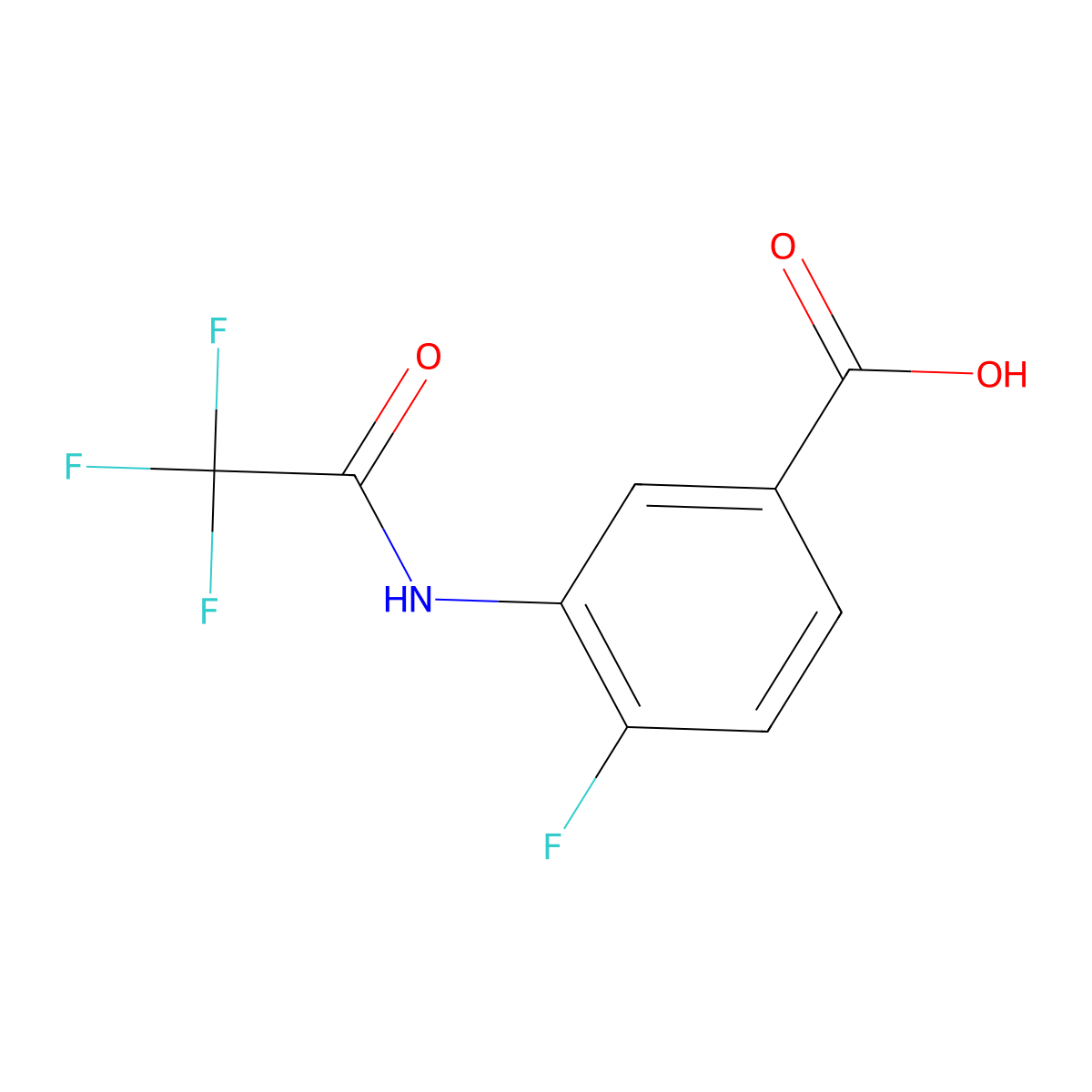 4-Fluoro-3-(2,2,2-trifluoroacetamido)benzoic acid molecular structure, CAS 1183242-16-1