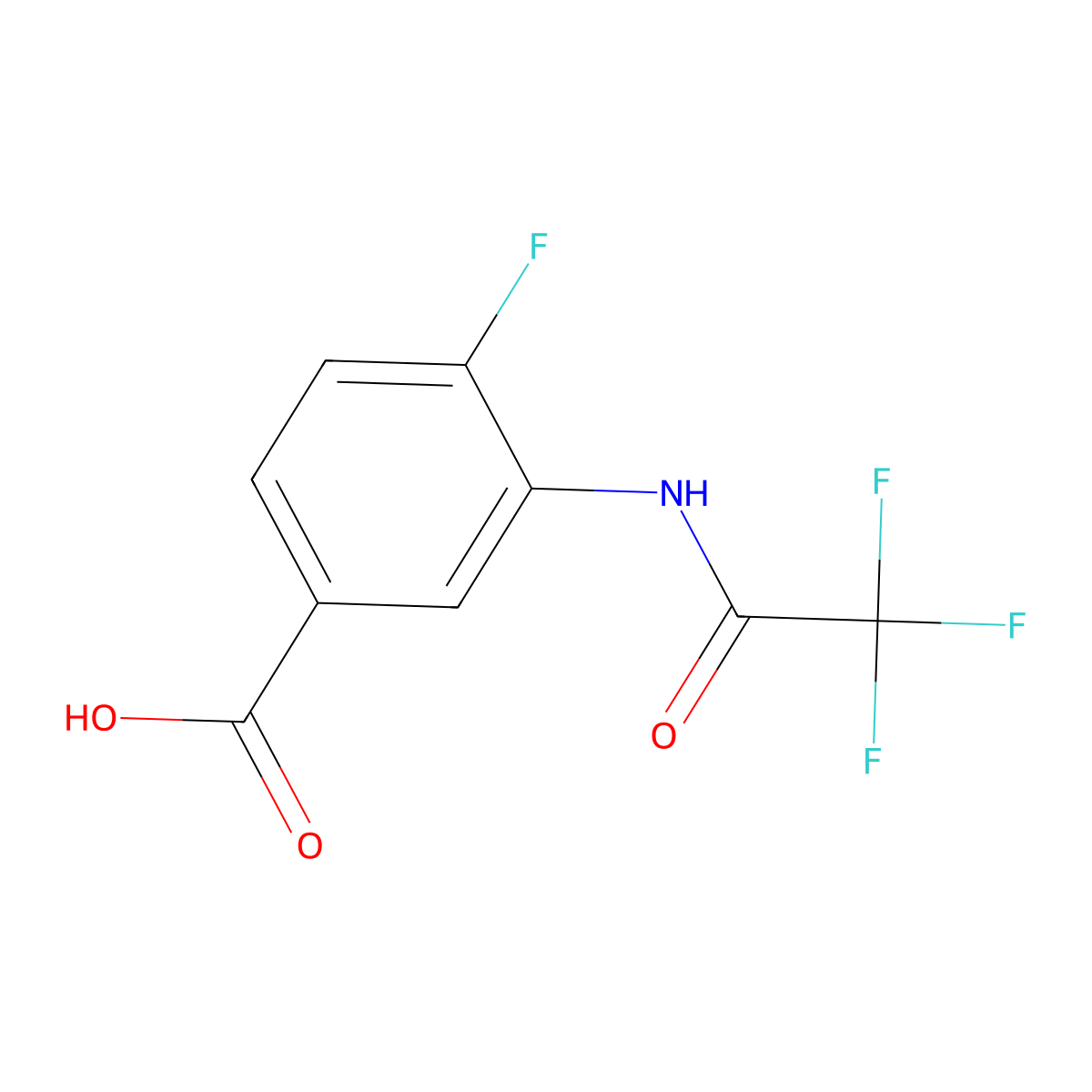 4-Fluoro-3-(2,2,2-trifluoroacetamido)benzoic acid molecular structure, CAS 1183242-16-1