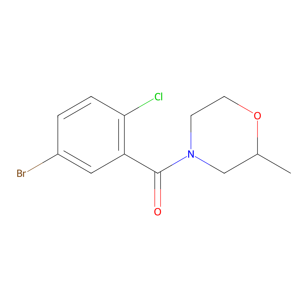 (5-Bromo-2-chlorophenyl)(2-methylmorpholino)methanone molecular structure, CAS 1183246-30-1
