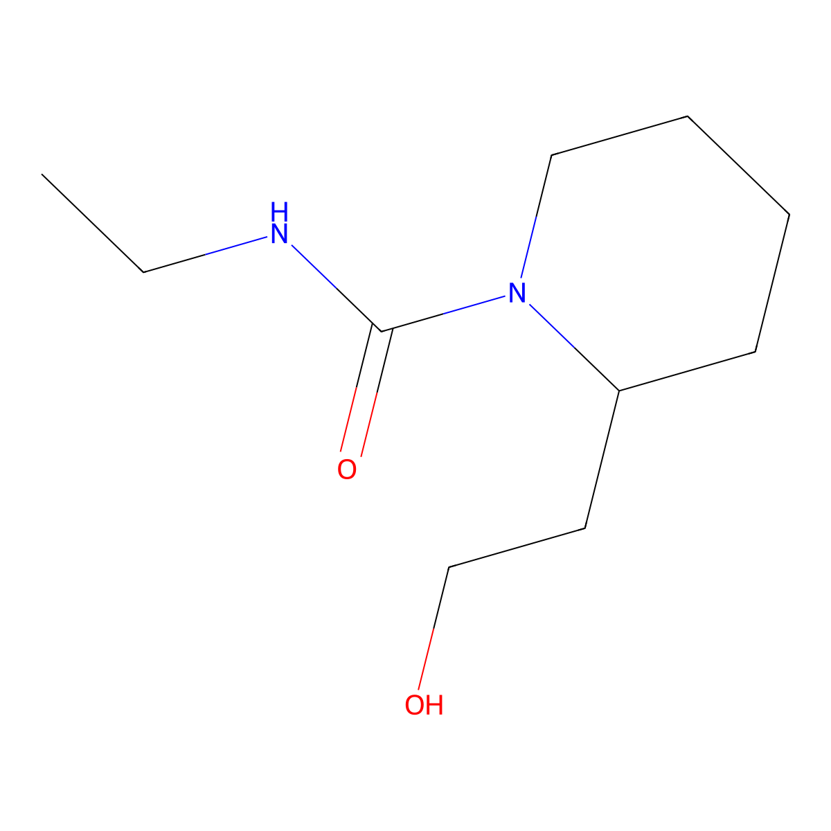 N-ethyl-2-(2-hydroxyethyl)piperidine-1-carboxamide molecular structure, CAS 1183246-55-0