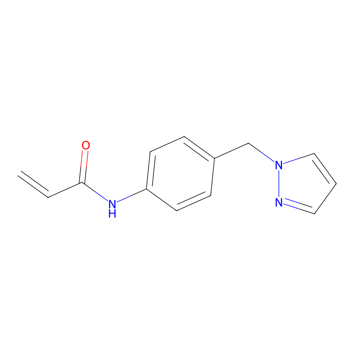 N-[4-(pyrazol-1-ylmethyl)phenyl]prop-2-enamide molecular structure, CAS 1183249-55-9