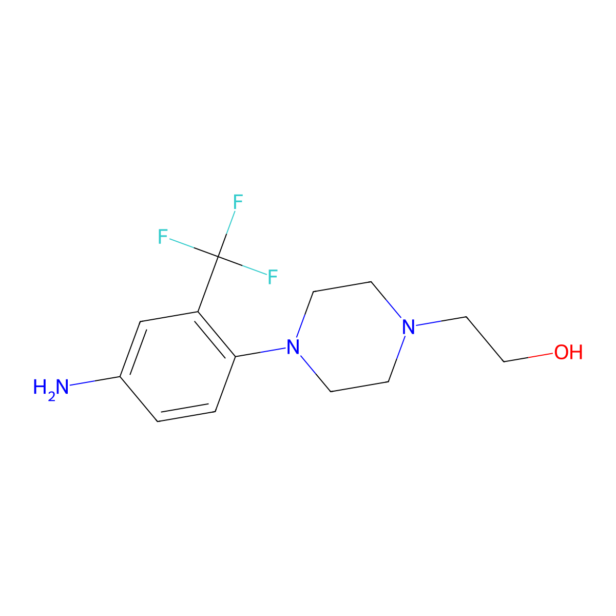 2-{4-[4-Amino-2-(trifluoromethyl)phenyl]-1-piperazinyl}-1-ethanol molecular structure, CAS 1183251-84-4