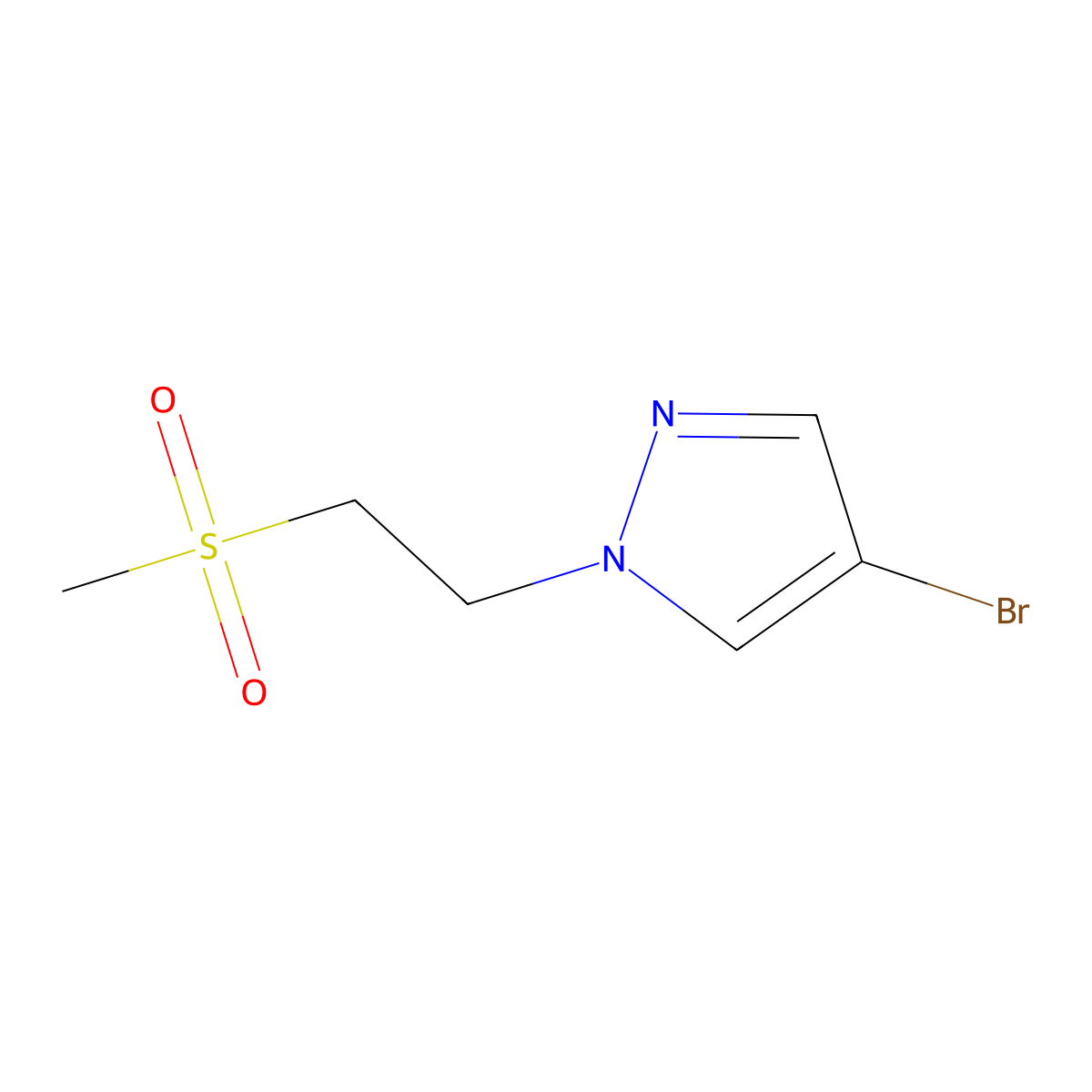 4-bromo-1-(2-methanesulfonylethyl)-1H-pyrazole molecular structure, CAS 1183252-85-8