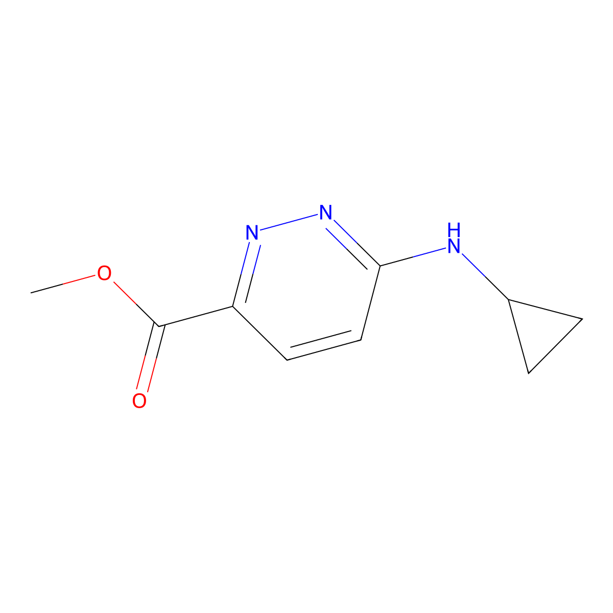Methyl 6-(cyclopropylamino)pyridazine-3-carboxylate molecular structure, CAS 1183253-21-5