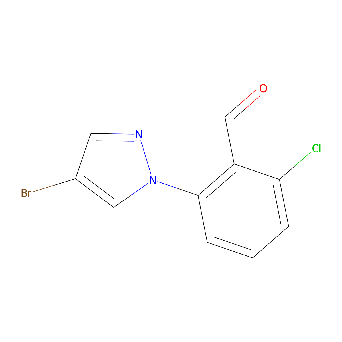 2-(4-Bromo-1H-pyrazol-1-YL)-6-chlorobenzaldehyde molecular structure, CAS 1183254-00-3