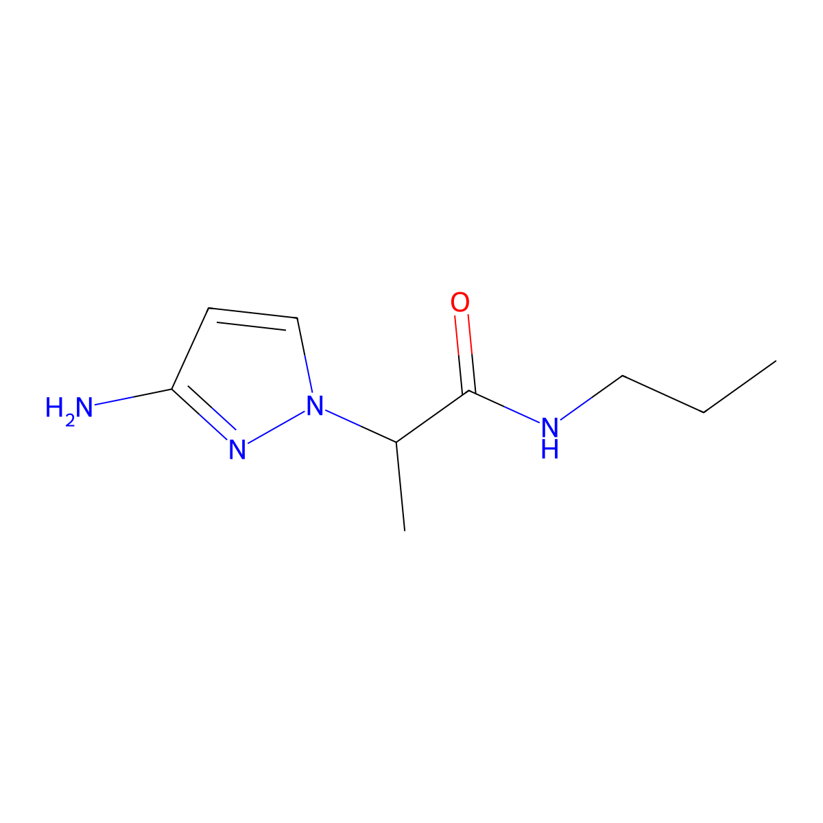 2-(3-Amino-1h-pyrazol-1-yl)-N-propylpropanamide molecular structure, CAS 1183257-68-2