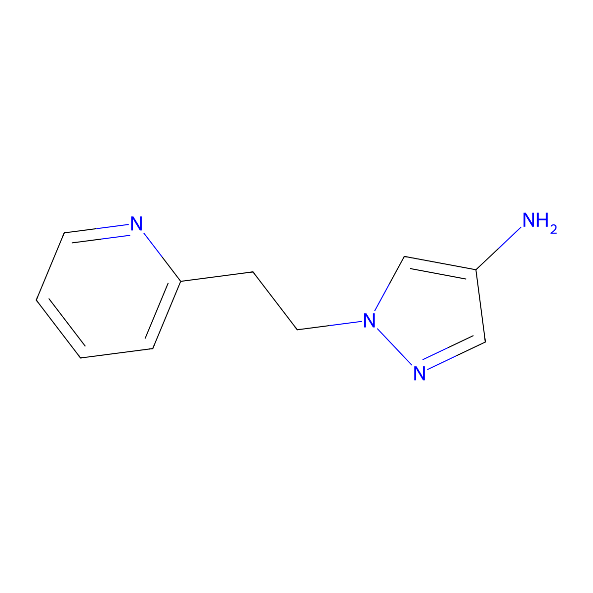 1-(2-(pyridin-2-yl)ethyl)-1H-pyrazol-4-amine molecular structure, CAS 1183259-04-2