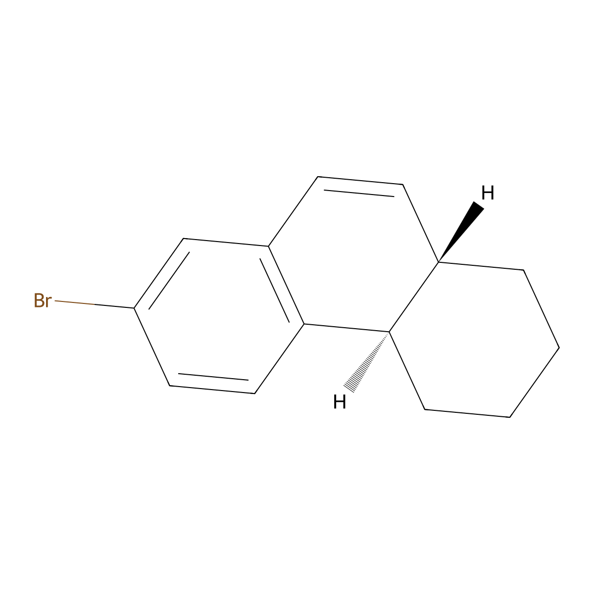 7-Bromo-trans-1,2,3,4,4a,10a-hexahydrophenanthrene molecular structure, CAS 118326-90-2