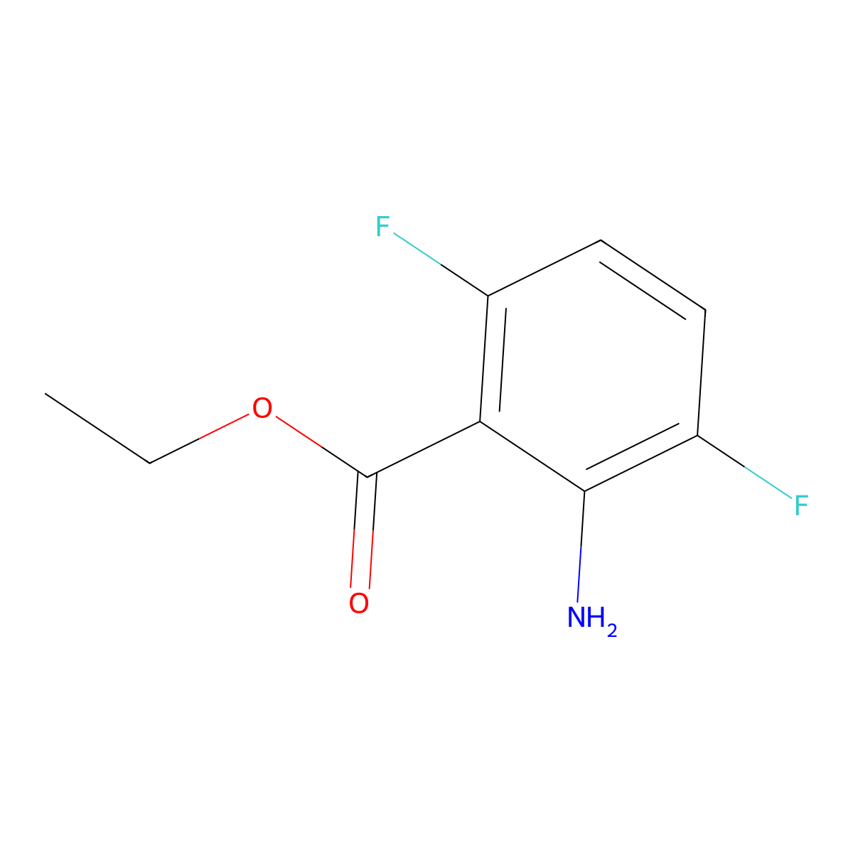 Ethyl 2-amino-3,6-difluorobenzoate molecular structure, CAS 1183263-18-4