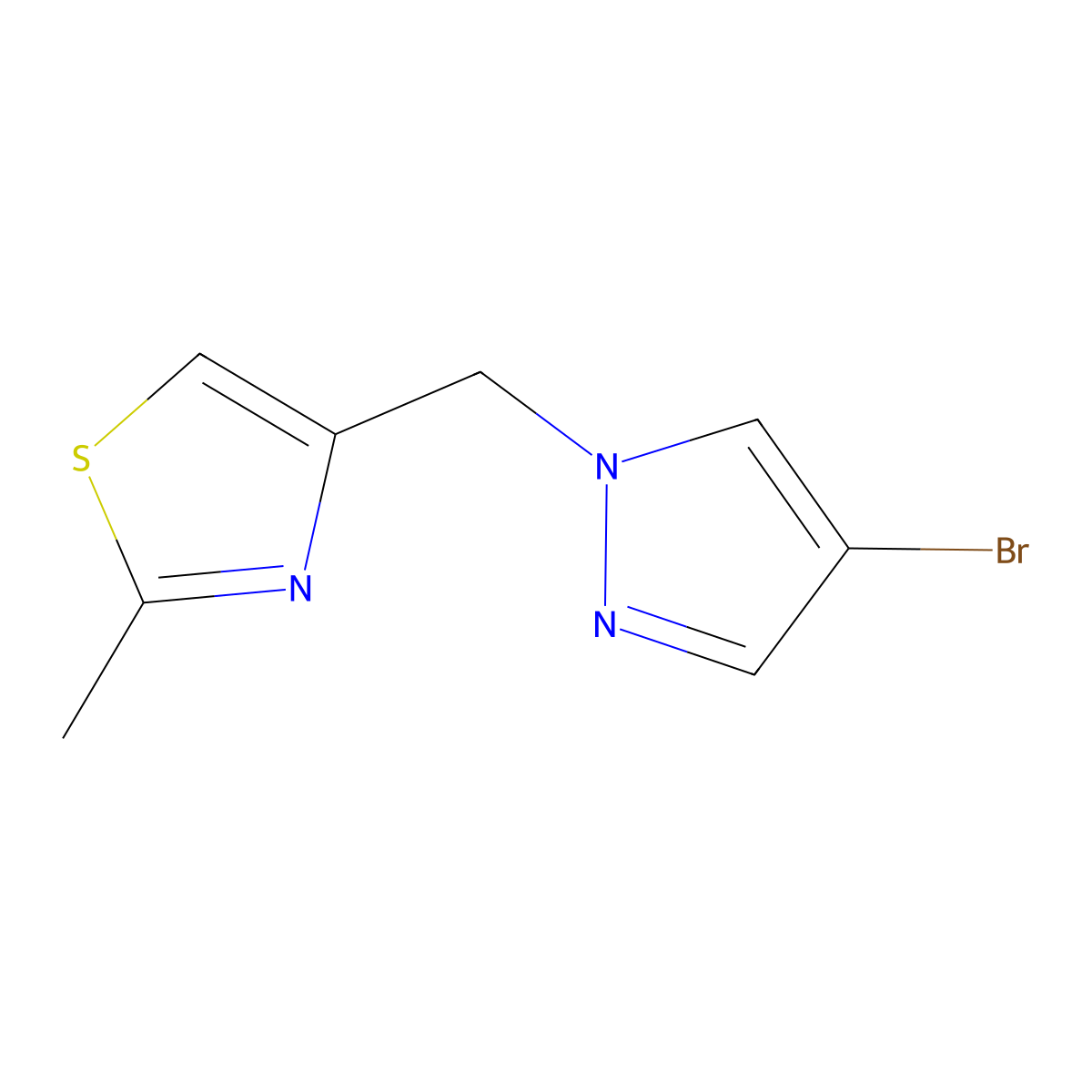 4-[(4-Bromopyrazol-1-yl)methyl]-2-methyl-1,3-thiazole molecular structure, CAS 1183265-94-2