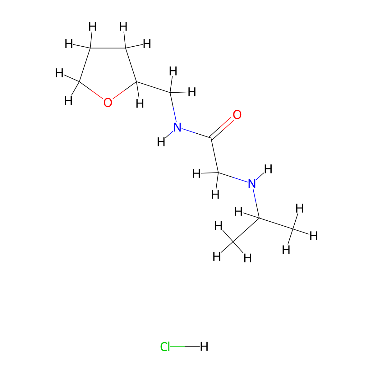 2-(Isopropylamino)-N-((tetrahydrofuran-2-YL)methyl)acetamide hydrochloride molecular structure, CAS 1183267-97-1