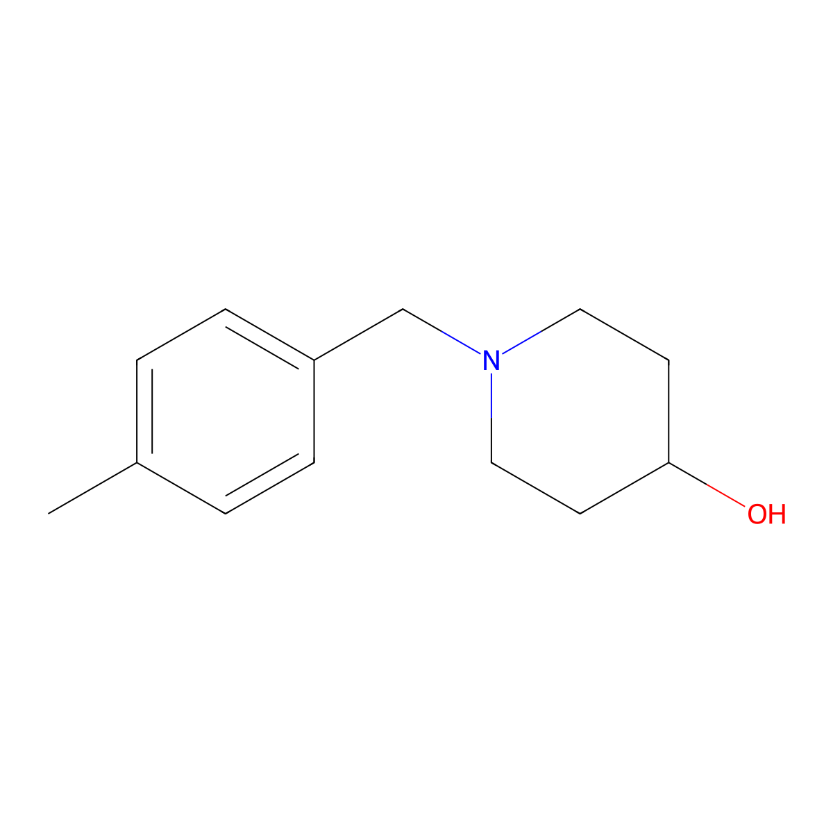 1-(4-Methylbenzyl)piperidin-4-ol molecular structure, CAS 118327-04-1