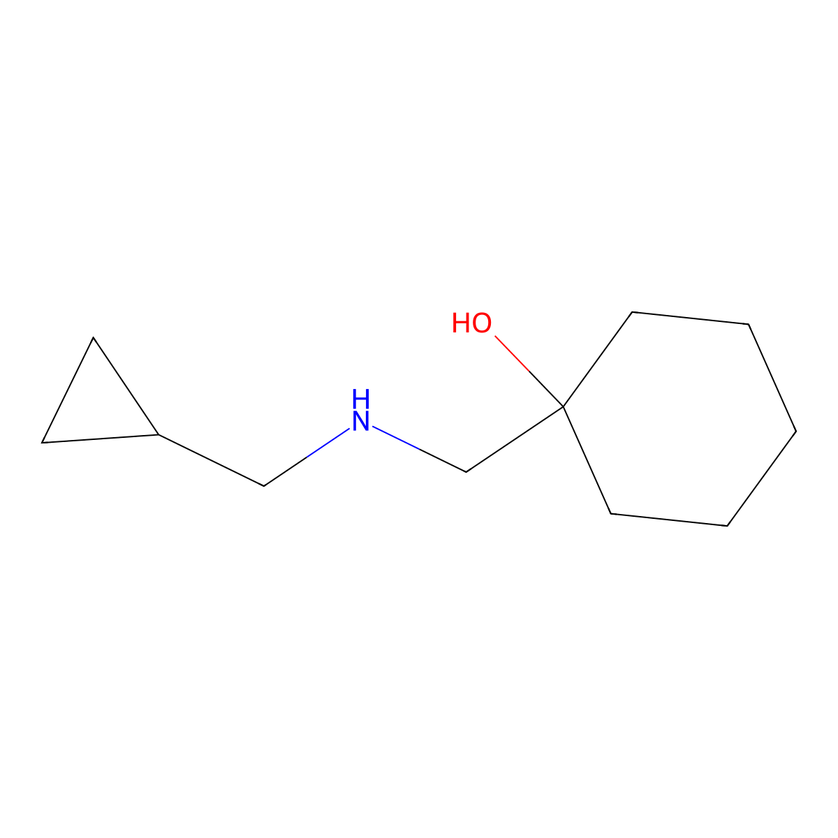 1-{[(Cyclopropylmethyl)amino]methyl}cyclohexan-1-ol molecular structure, CAS 1183270-73-6