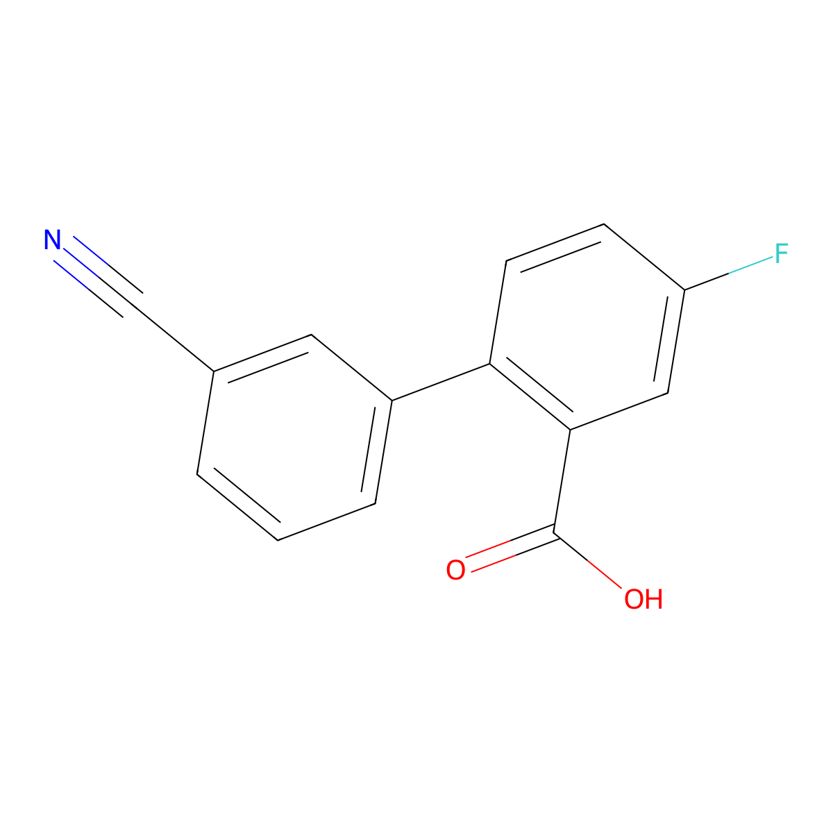 2-(3-Cyanophenyl)-5-fluorobenzoic acid molecular structure, CAS 1183275-64-0