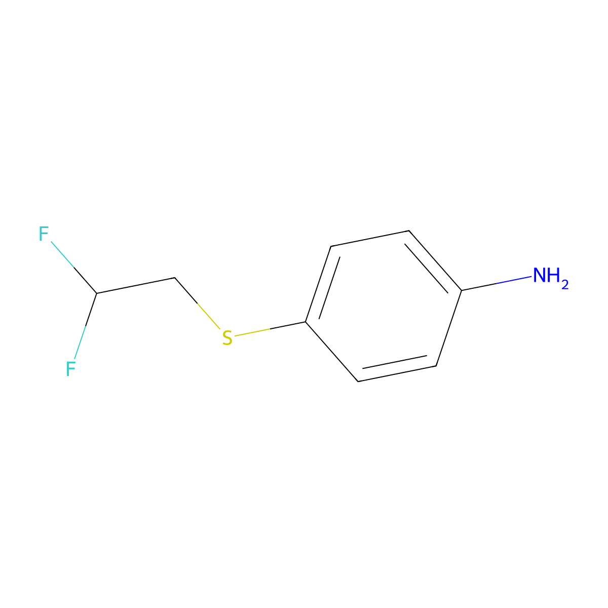 4-((2,2-Difluoroethyl)sulfanyl)aniline molecular structure, CAS 1183277-23-7