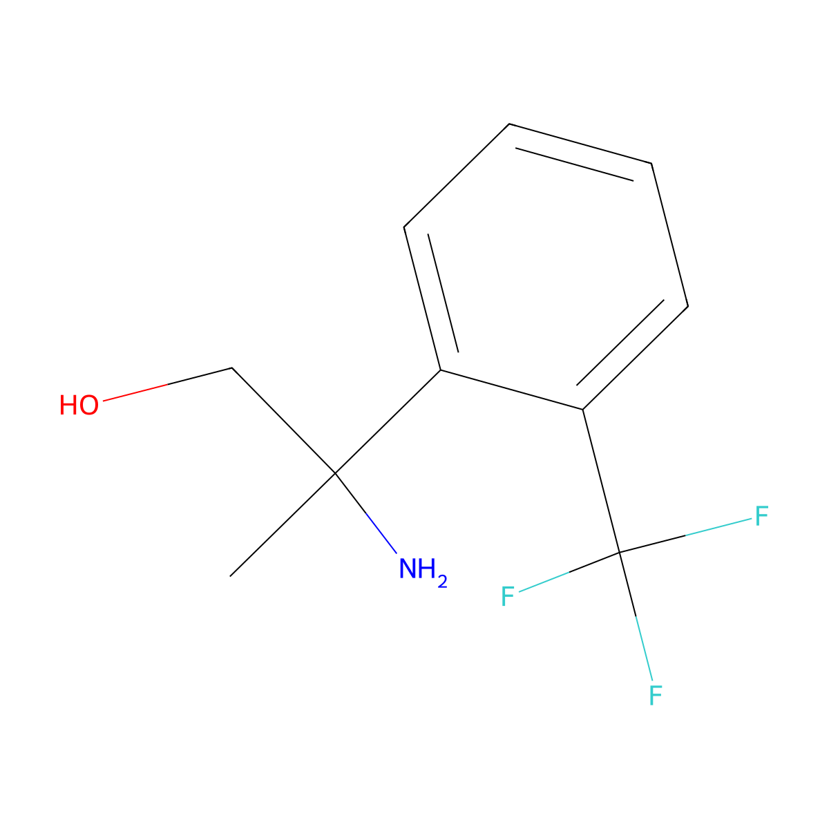 2-Amino-2-(2-(trifluoromethyl)phenyl)propan-1-ol molecular structure, CAS 1183280-94-5