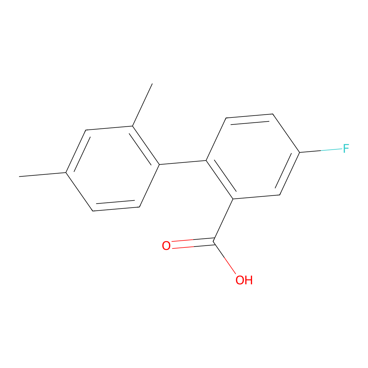 2-(2,4-Dimethylphenyl)-5-fluorobenzoic acid molecular structure, CAS 1183281-90-4