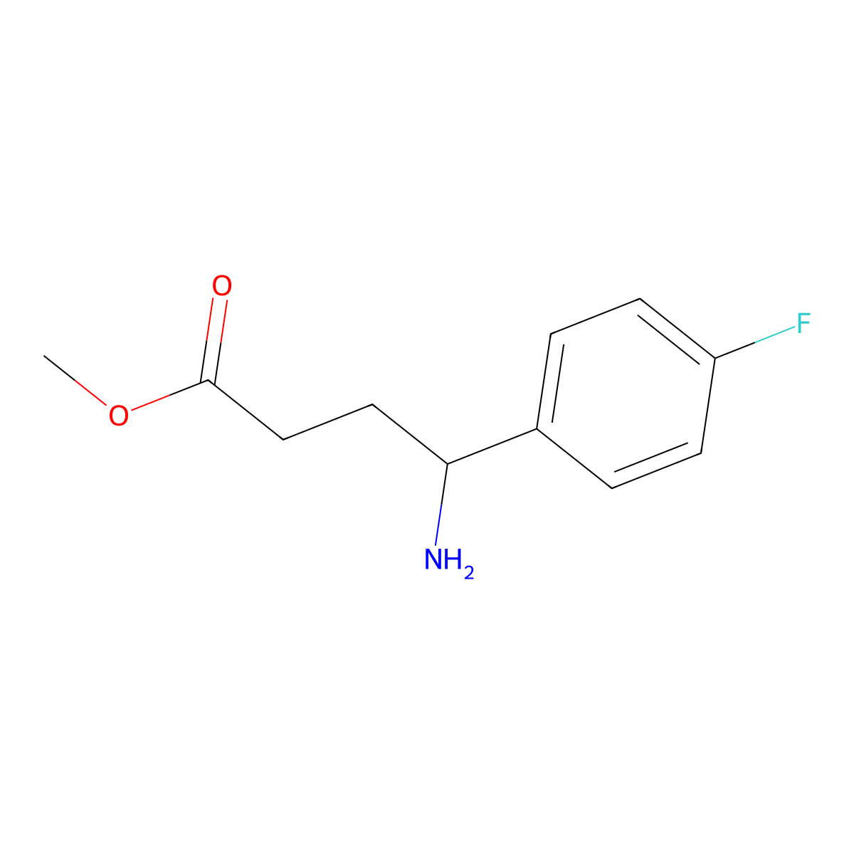 Methyl 4-amino-4-(4-fluorophenyl)butanoate molecular structure, CAS 1183282-30-5