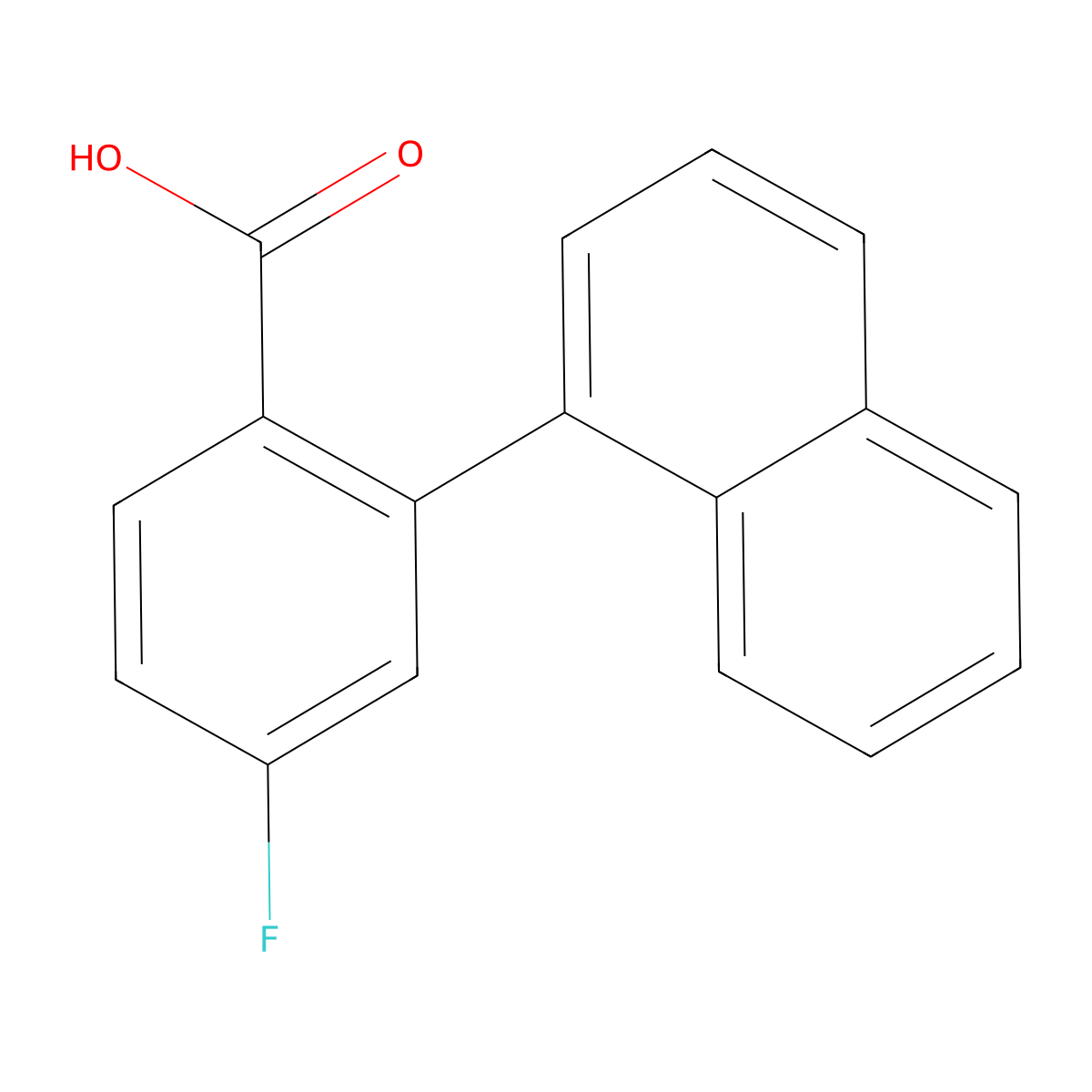 4-Fluoro-2-(naphthalen-1-yl)benzoic acid molecular structure, CAS 1183282-74-7