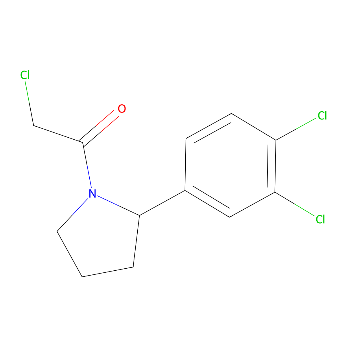 2-Chloro-1-[2-(3,4-dichlorophenyl)pyrrolidin-1-yl]ethan-1-one molecular structure, CAS 1183284-73-2