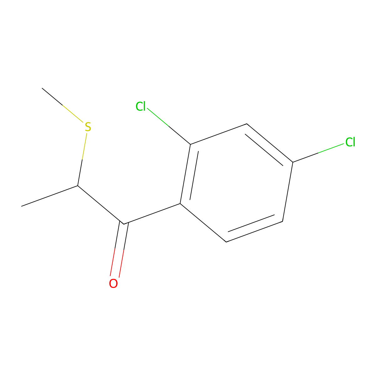 1-(2,4-Dichlorophenyl)-2-(methylsulfanyl)propan-1-one molecular structure, CAS 1183286-03-4