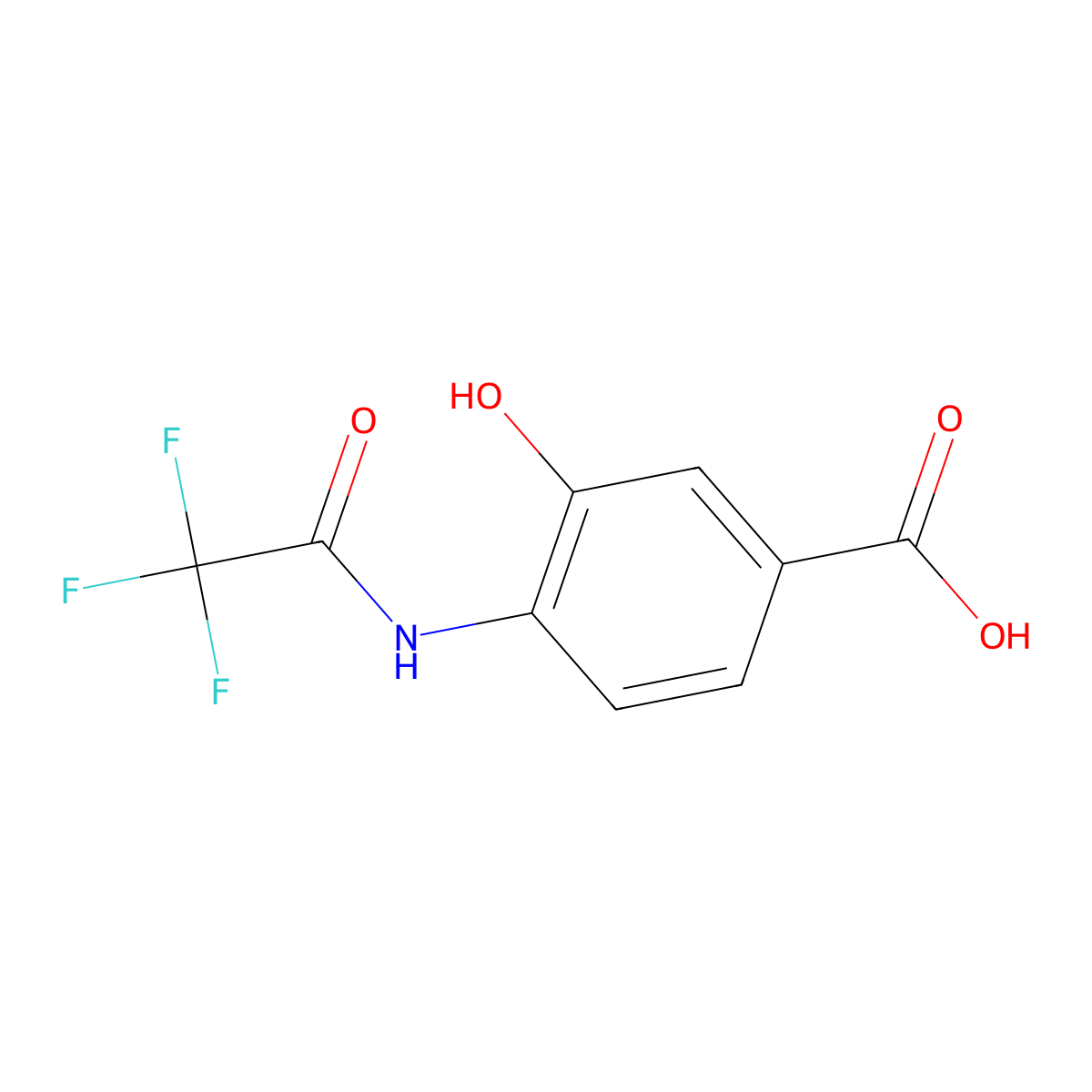 3-Hydroxy-4-(2,2,2-trifluoroacetamido)benzoic acid molecular structure, CAS 1183295-59-1