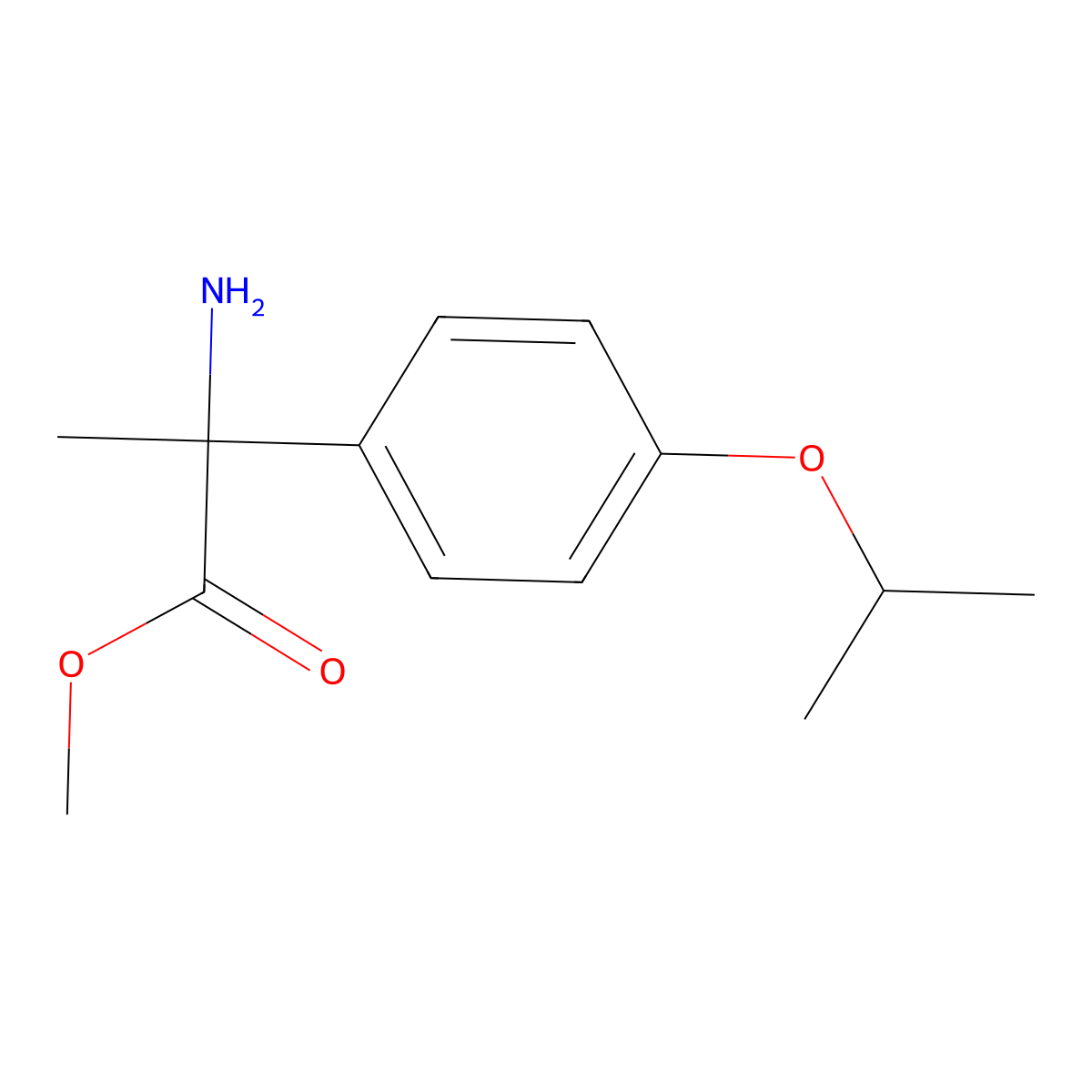 Methyl 2-amino-2-(4-isopropoxyphenyl)propanoate molecular structure, CAS 1183295-64-8