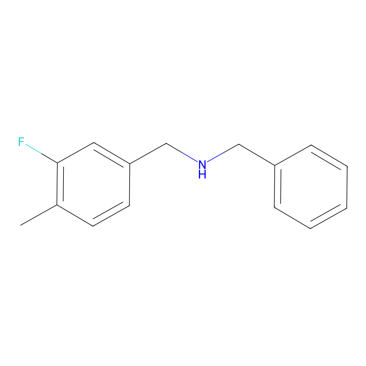 Benzyl[(3-fluoro-4-methylphenyl)methyl]amine molecular structure, CAS 1183301-35-0