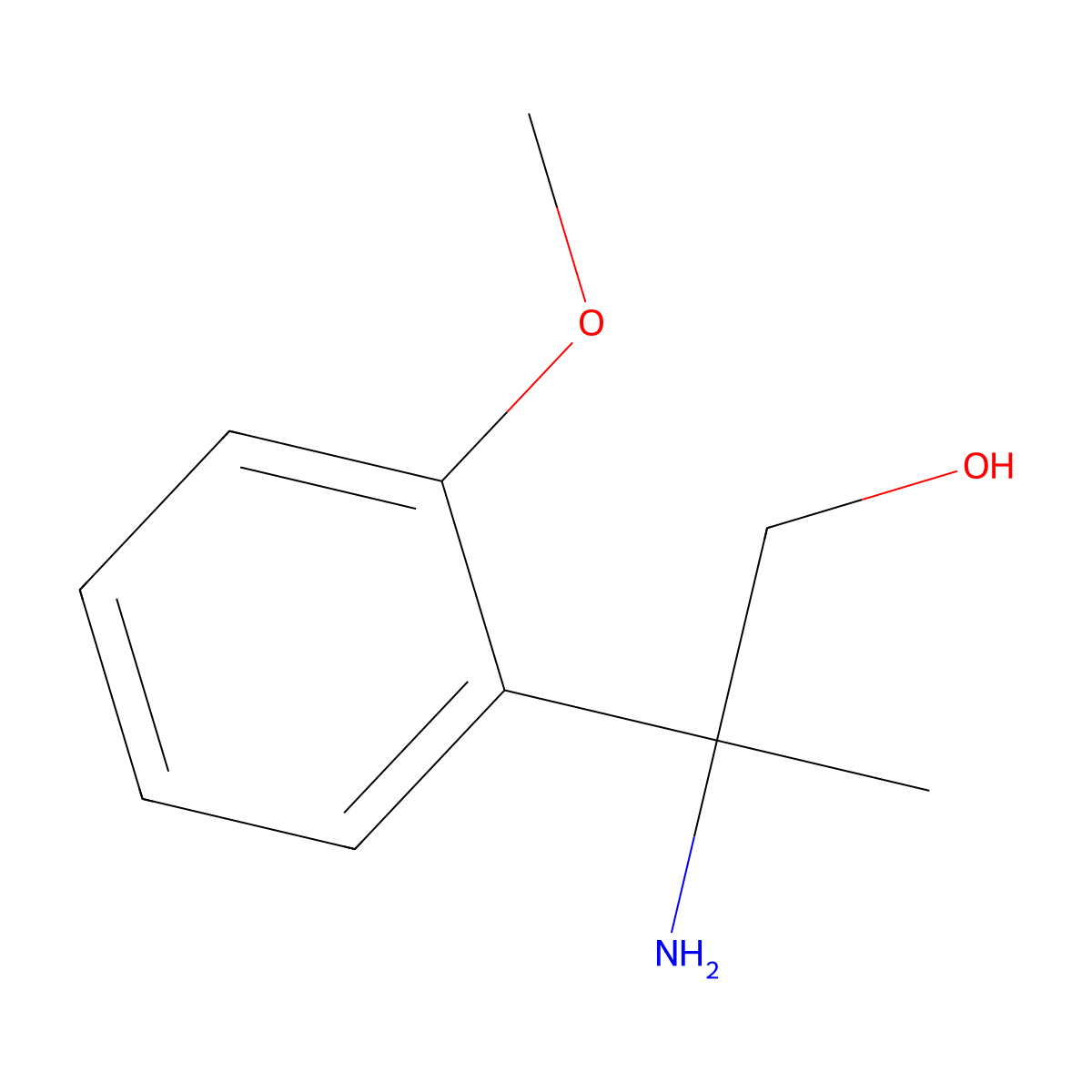 2-Amino-2-(2-methoxyphenyl)propan-1-ol molecular structure, CAS 1183305-64-7