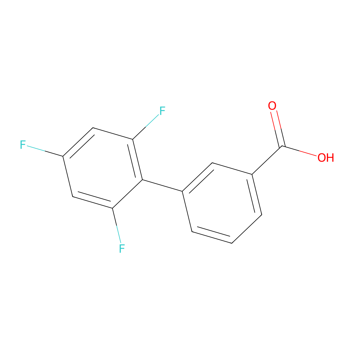 3-(2,4,6-Trifluorophenyl)benzoic acid molecular structure, CAS 1183307-96-1