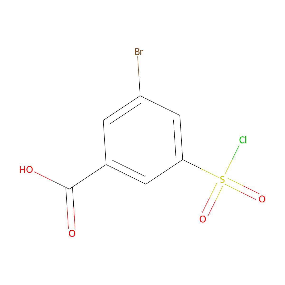 3-Bromo-5-(chlorosulfonyl)benzoic acid molecular structure, CAS 1183308-29-3