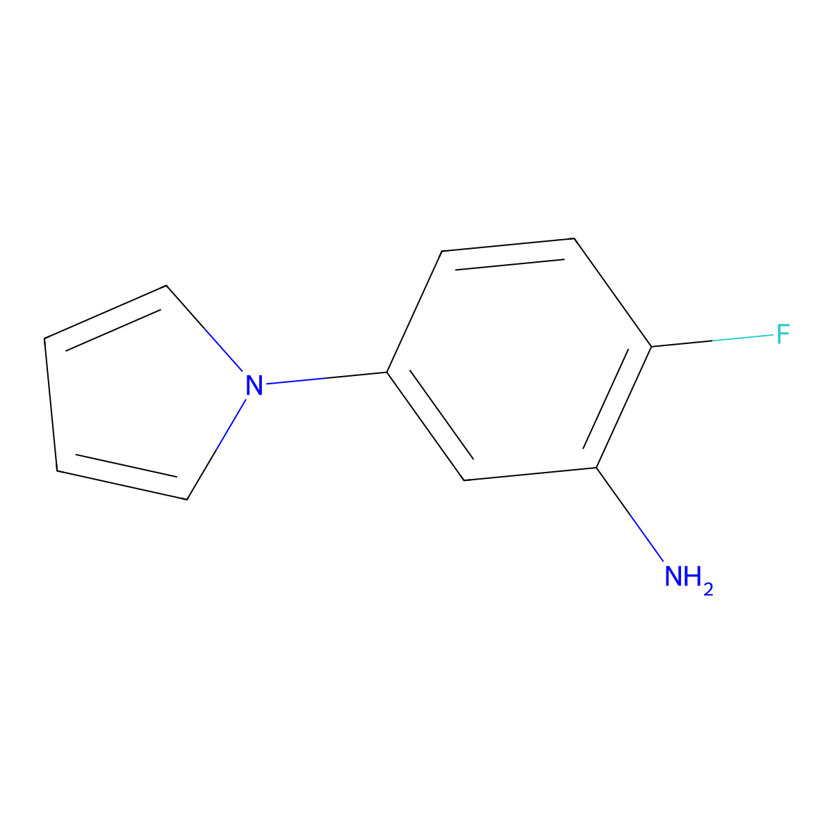 2-fluoro-5-(1H-pyrrol-1-yl)aniline molecular structure, CAS 1183308-33-9