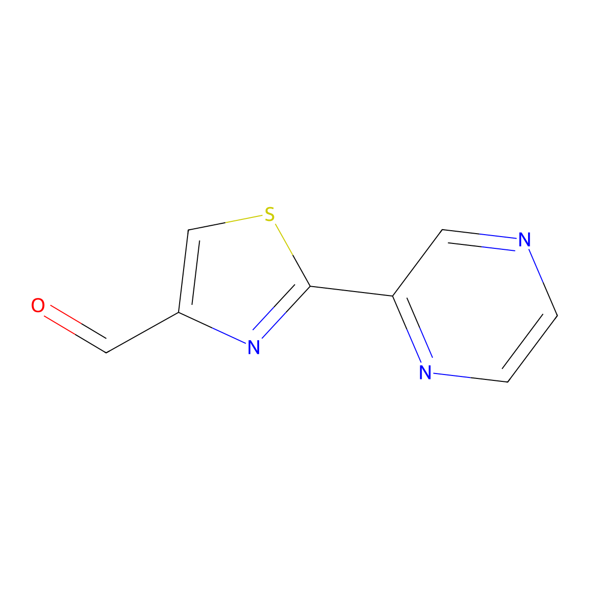 2-Pyrazin-2-yl-1,3-thiazole-4-carbaldehyde molecular structure, CAS 1183308-95-3