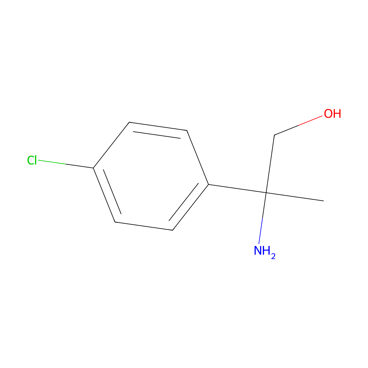2-Amino-2-(4-chlorophenyl)propan-1-ol molecular structure, CAS 1183309-01-4