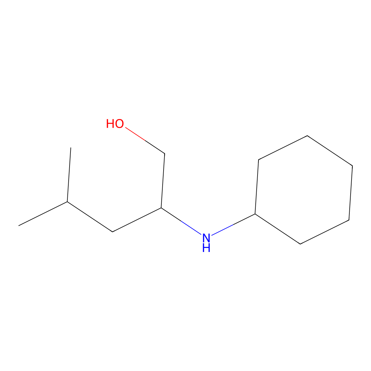 2-(Cyclohexylamino)-4-methylpentan-1-ol molecular structure, CAS 1183311-76-3