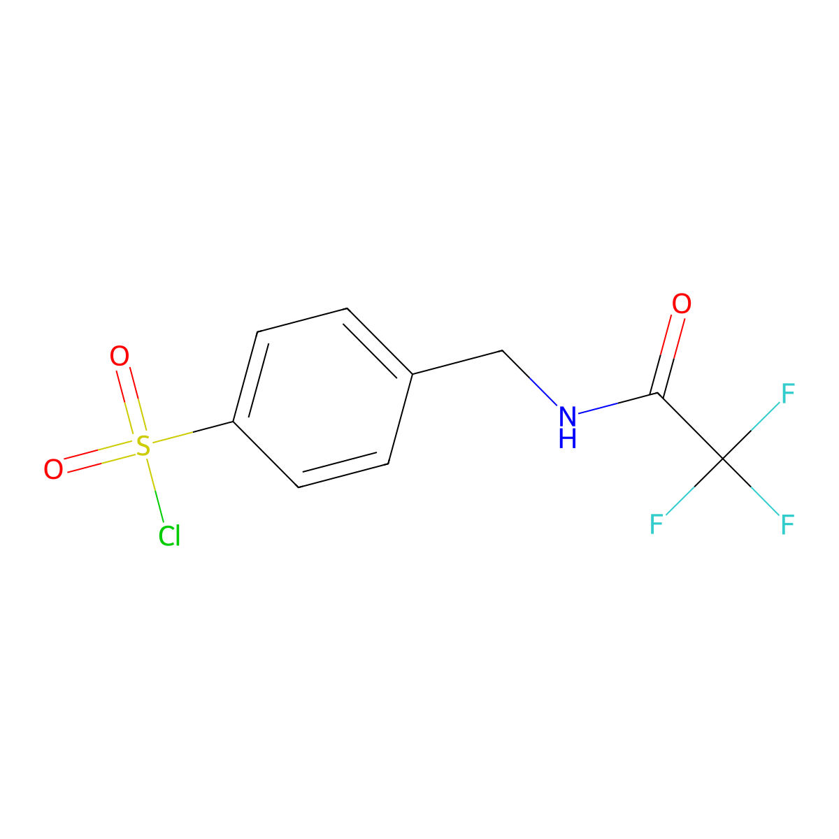 4-((2,2,2-Trifluoroacetamido)methyl)benzenesulfonyl chloride molecular structure, CAS 1183313-28-1