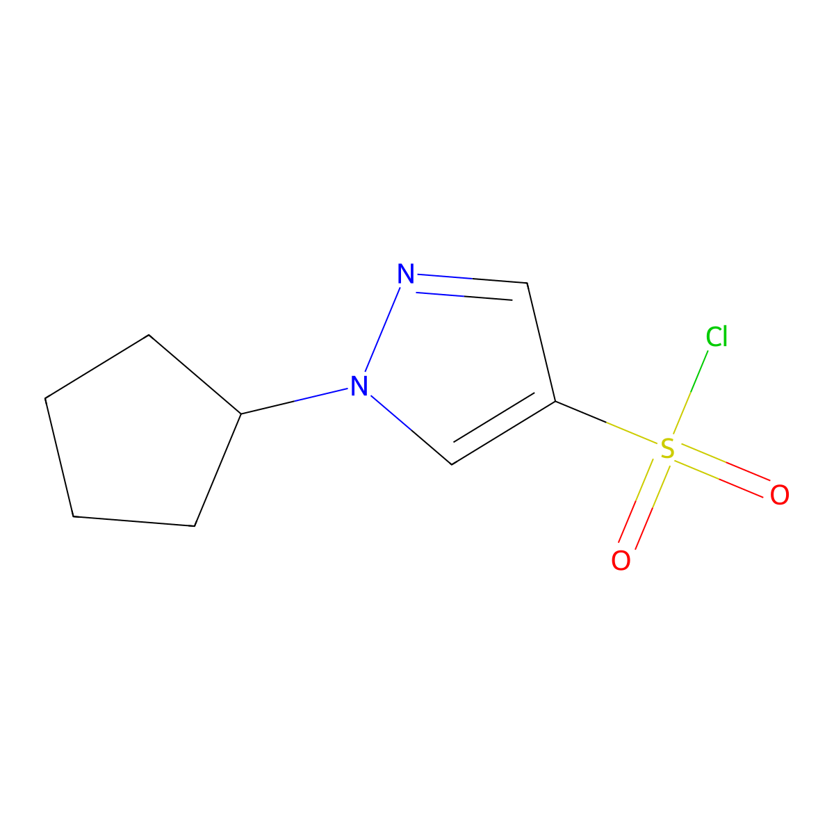1-cyclopentyl-1H-pyrazole-4-sulfonyl chloride molecular structure, CAS 1183317-55-6