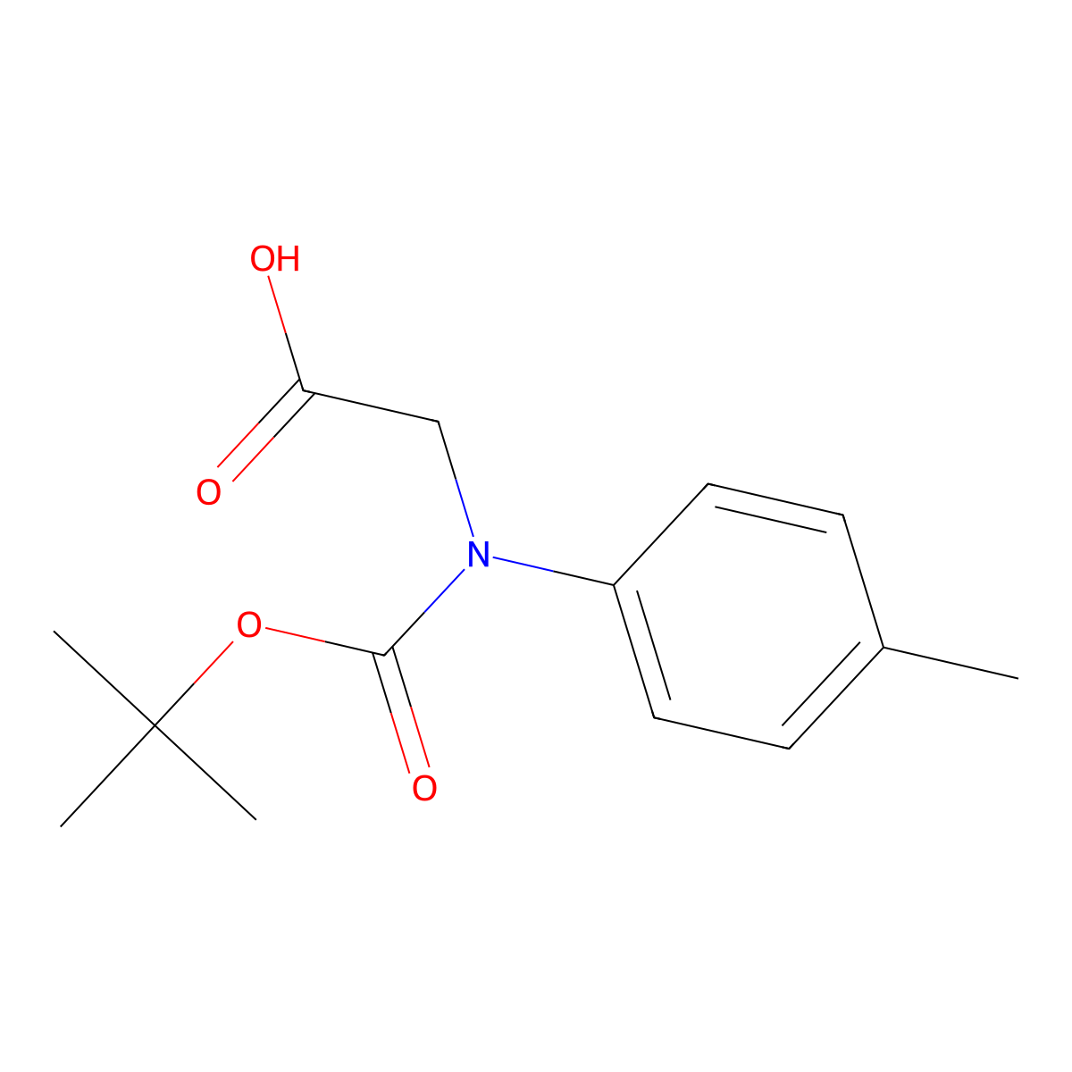 2-{[(Tert-butoxy)carbonyl](4-methylphenyl)amino}acetic acid molecular structure, CAS 1183319-60-9