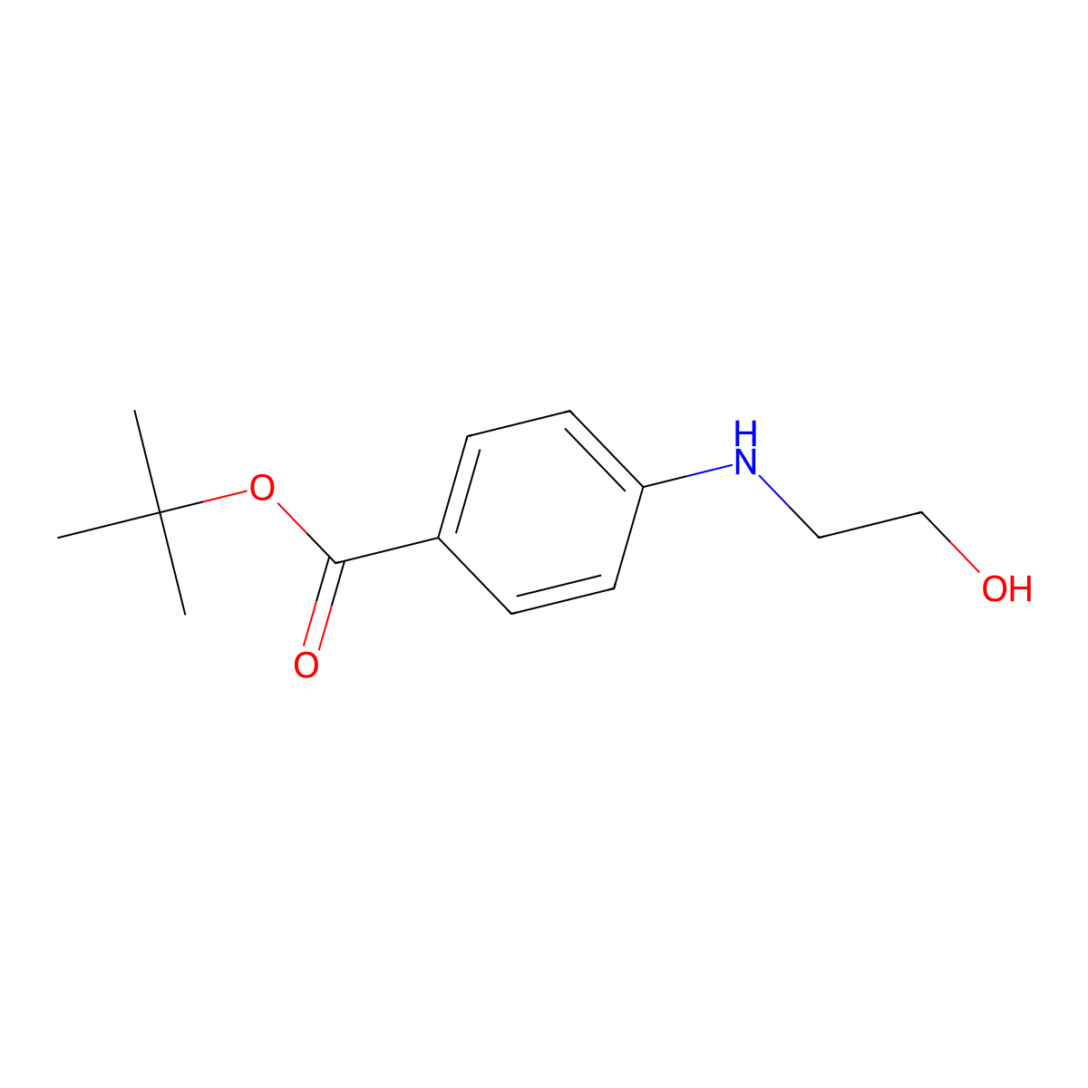 Tert-butyl 4-[(2-hydroxyethyl)amino]benzoate molecular structure, CAS 1183320-45-7