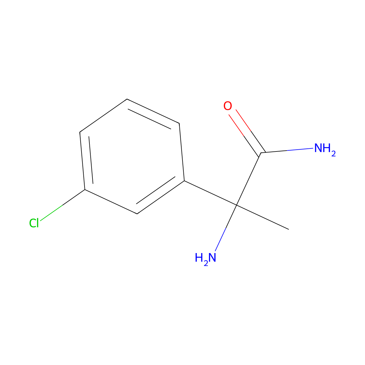 2-Amino-2-(3-chlorophenyl)propanamide molecular structure, CAS 1183329-49-8