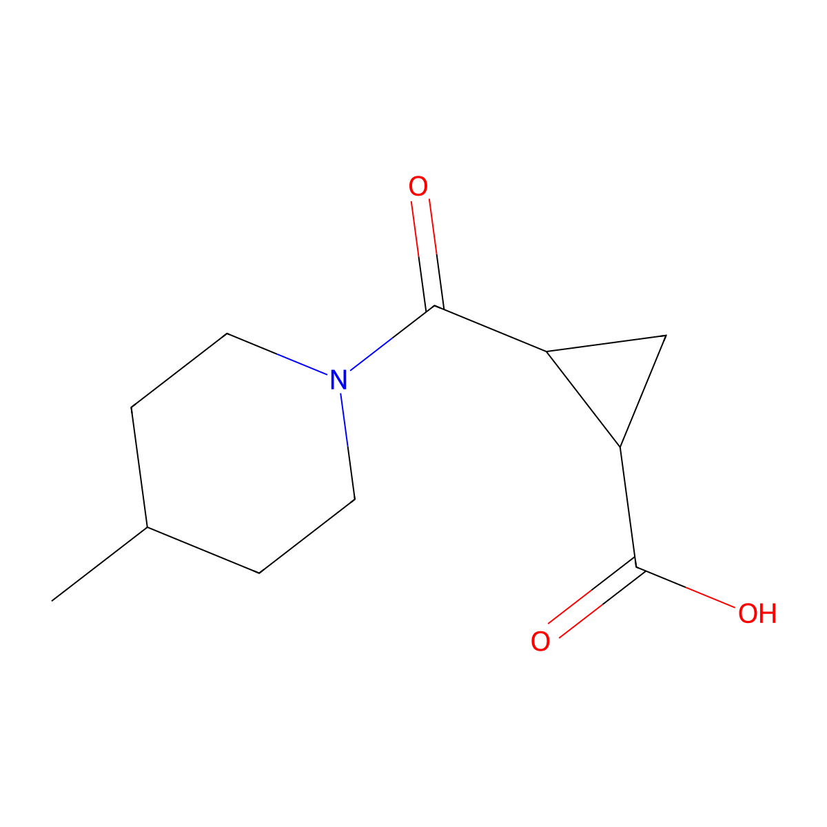 2-(4-Methylpiperidine-1-carbonyl)cyclopropane-1-carboxylic acid molecular structure, CAS 1183332-03-7