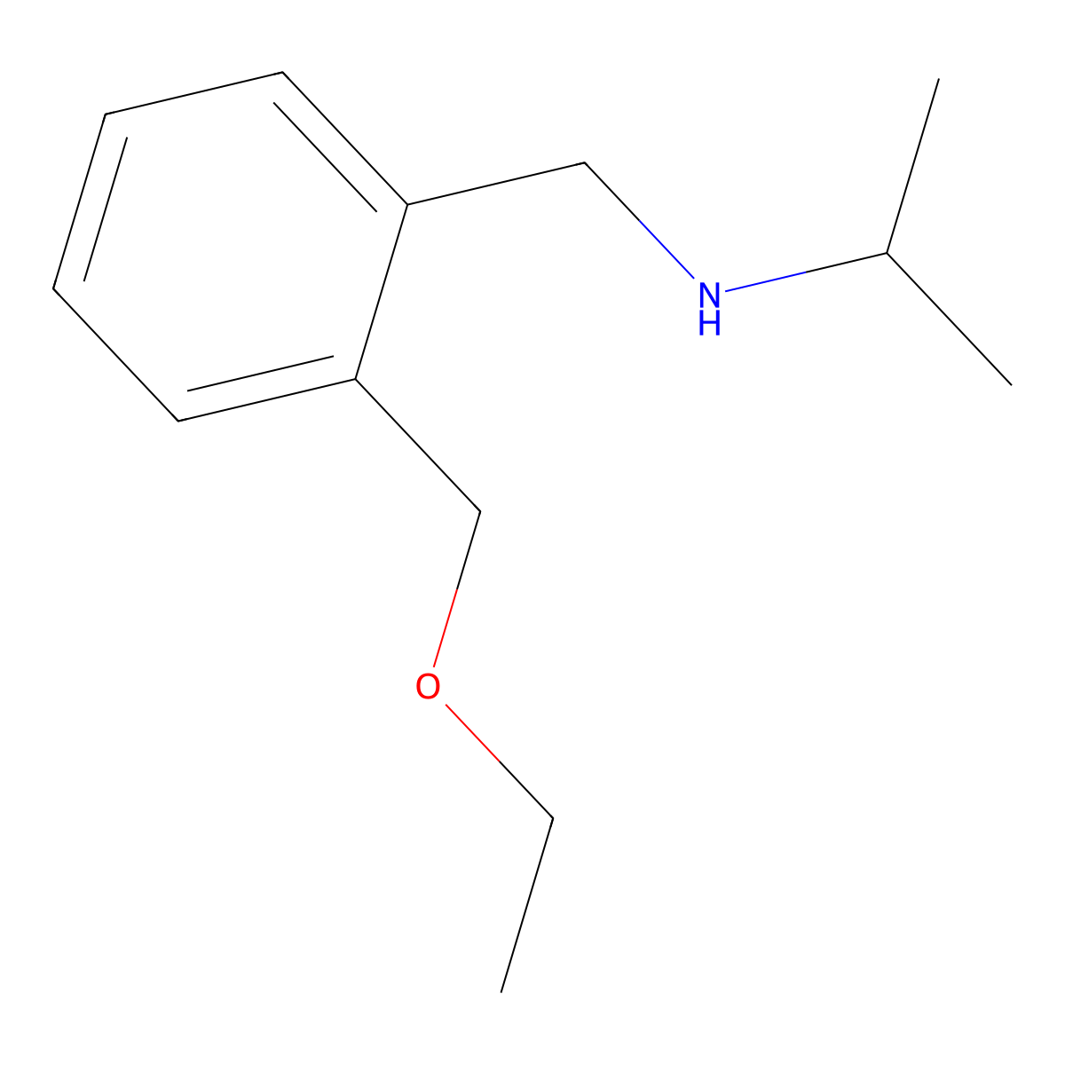 {[2-(Ethoxymethyl)phenyl]methyl}(propan-2-yl)amine molecular structure, CAS 1183335-04-7