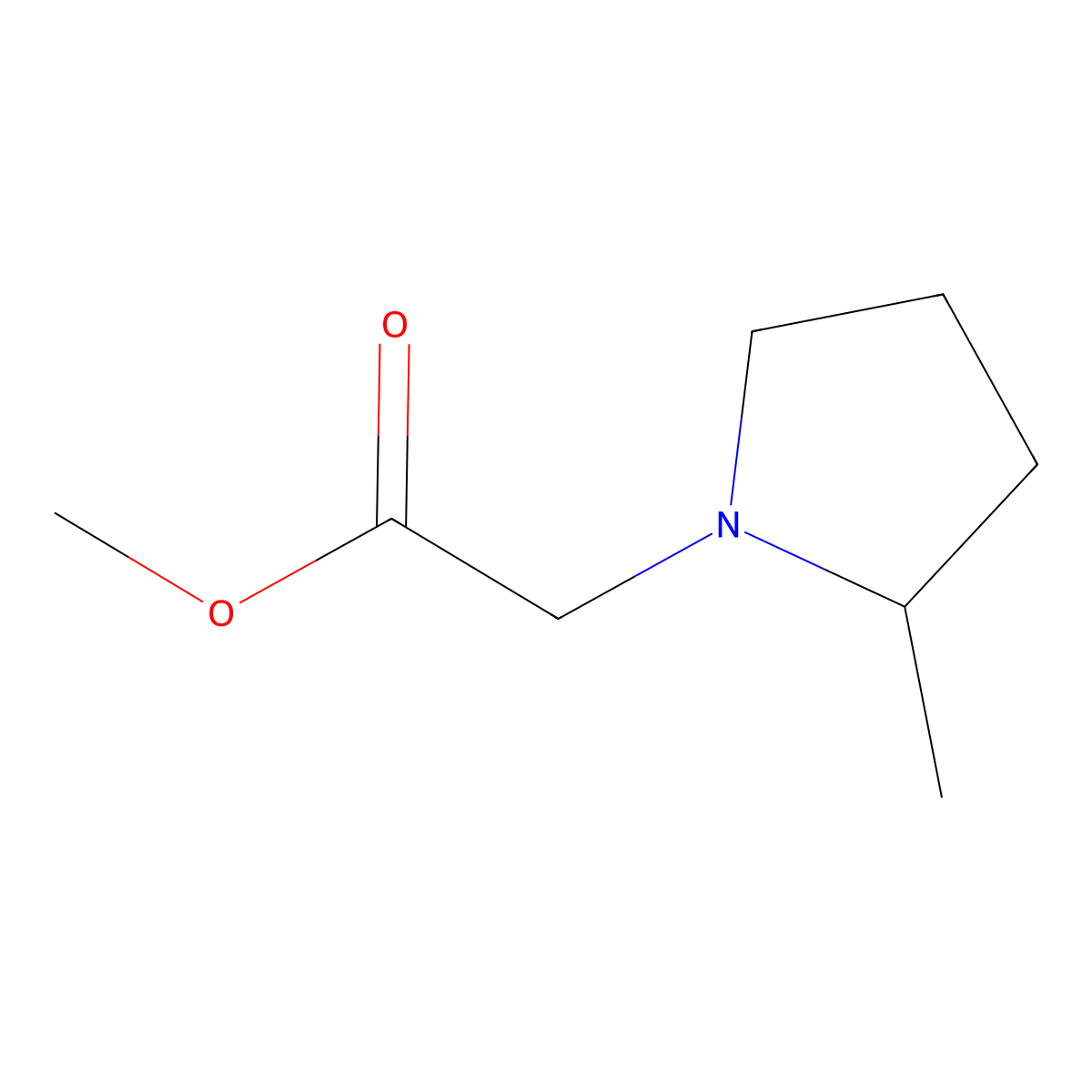 Methyl 2-(2-methylpyrrolidin-1-yl)acetate molecular structure, CAS 1183336-27-7