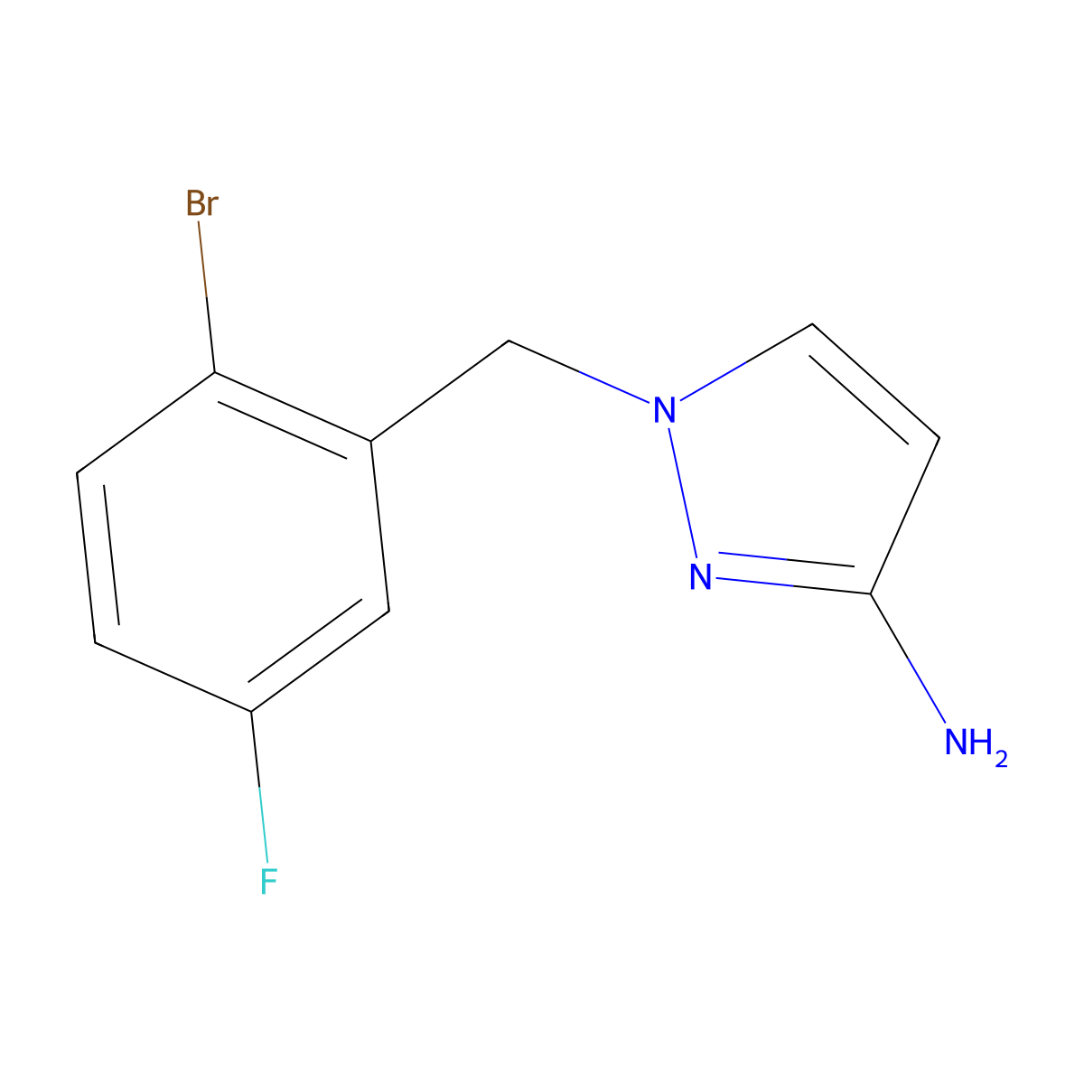 1-(2-Bromo-5-fluorobenzyl)-1h-pyrazol-3-amine molecular structure, CAS 1183336-73-3