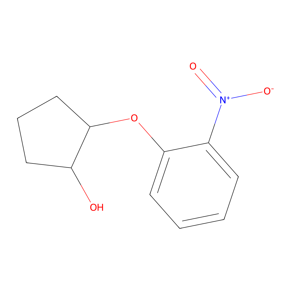 2-(2-Nitrophenoxy)cyclopentan-1-ol molecular structure, CAS 1183337-53-2